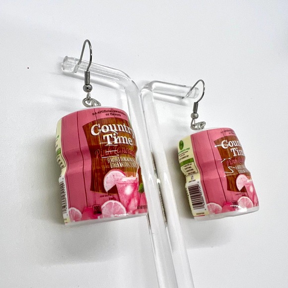 Pink Lemonade Earrings - Country Time - Mini Brands Earrings - Summer Earrings - Picture 2 of 7